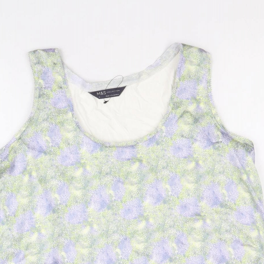 Womens UK Size 8 Marks and Spencer Multicoloured Basic Tank