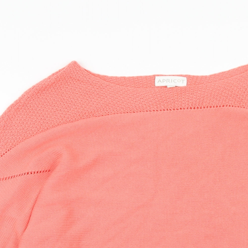 Apricot Womens Pink Round Neck Acrylic Pullover Jumper Size 12