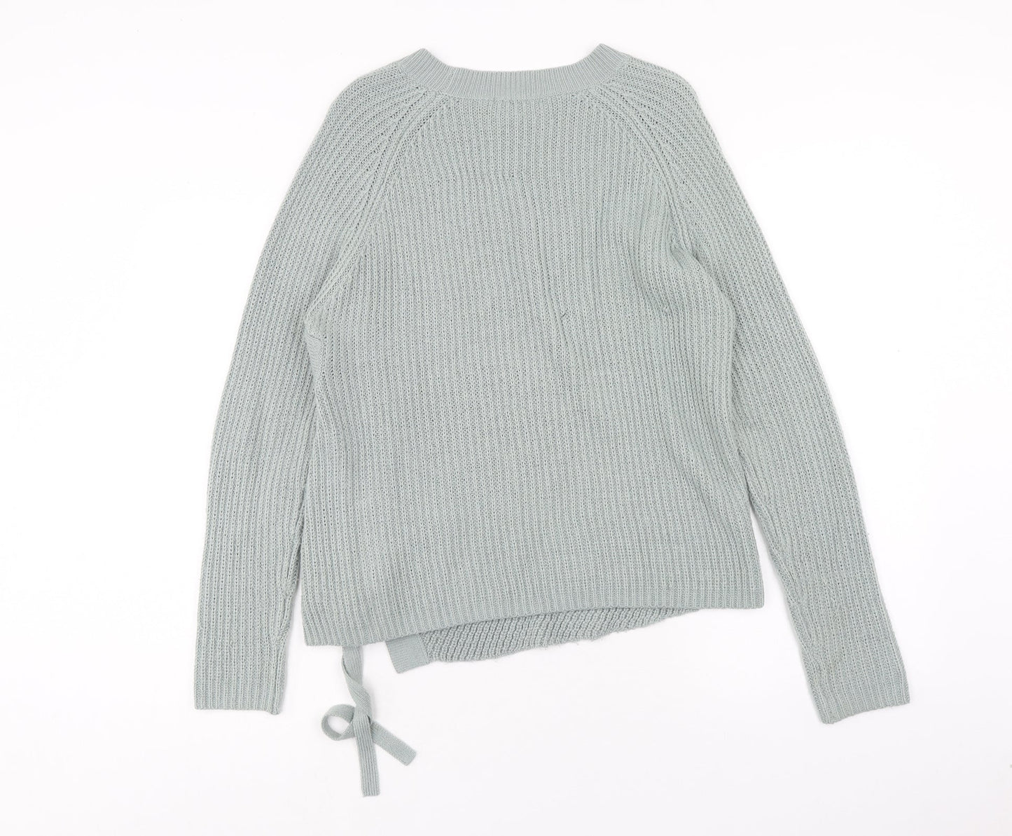 TU Womens Green Round Neck Acrylic Pullover Jumper Size 10