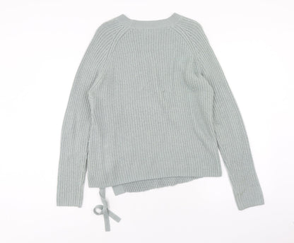 TU Womens Green Round Neck Acrylic Pullover Jumper Size 10