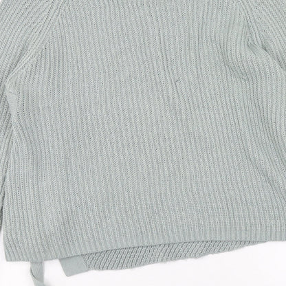 TU Womens Green Round Neck Acrylic Pullover Jumper Size 10