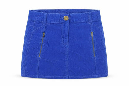NEXT Girls Blue Cotton Cargo Skirt Size 12 Years Regular Zip
