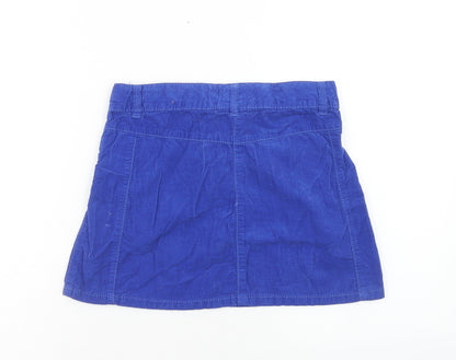 NEXT Girls Blue Cotton Cargo Skirt Size 12 Years Regular Zip