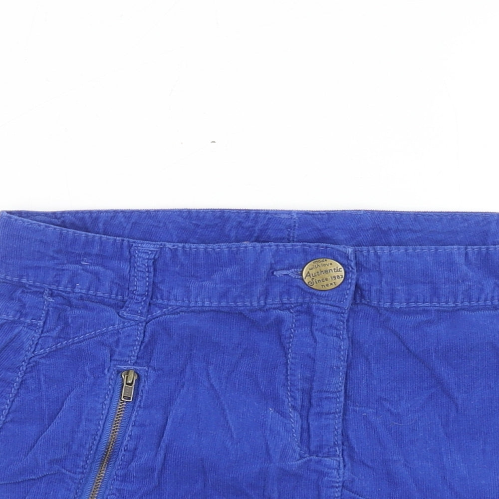 NEXT Girls Blue Cotton Cargo Skirt Size 12 Years Regular Zip
