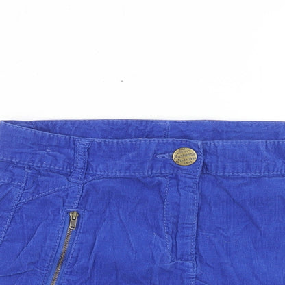 NEXT Girls Blue Cotton Cargo Skirt Size 12 Years Regular Zip