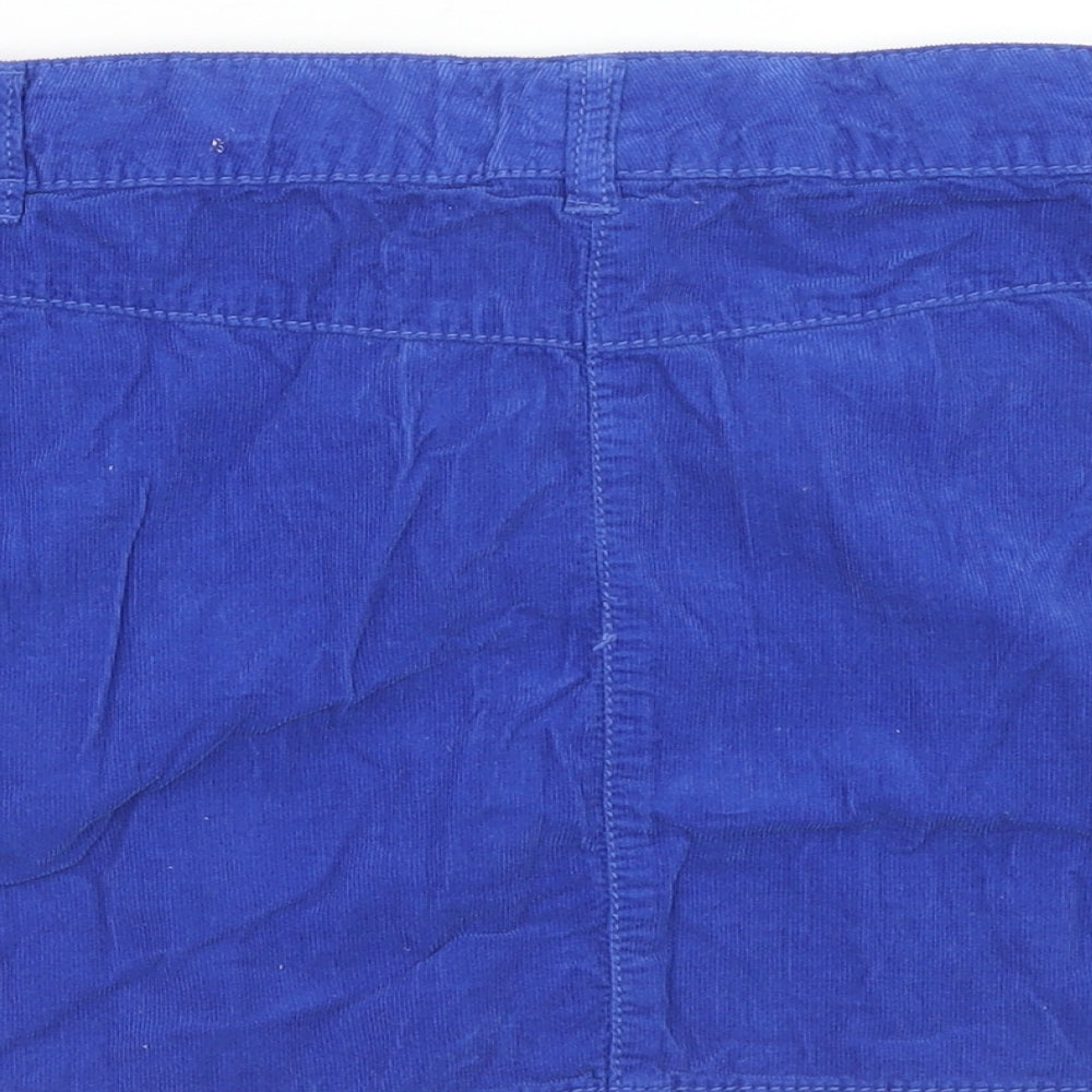 NEXT Girls Blue Cotton Cargo Skirt Size 12 Years Regular Zip