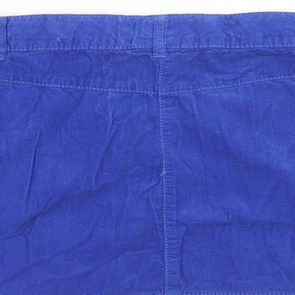 NEXT Girls Blue Cotton Cargo Skirt Size 12 Years Regular Zip