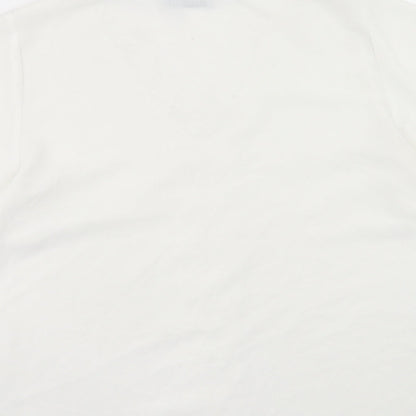 Grace Karin Womens White Polyester Basic T-Shirt Size L V-Neck
