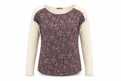 Beesk Womens Multicoloured Round Neck Geometric Linen Pullover Jumper Size L
