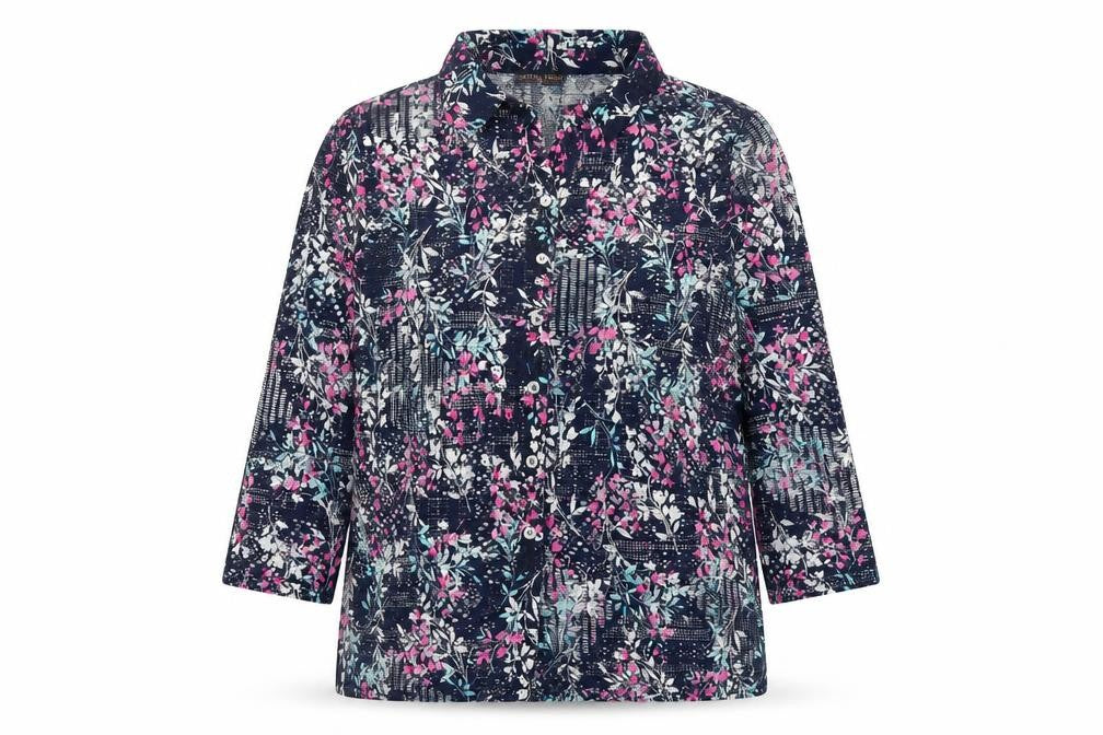 Womens UK Size XL Anna Rose Blue Basic Button-Up