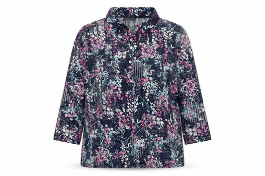 Womens UK Size XL Anna Rose Blue Basic Button-Up