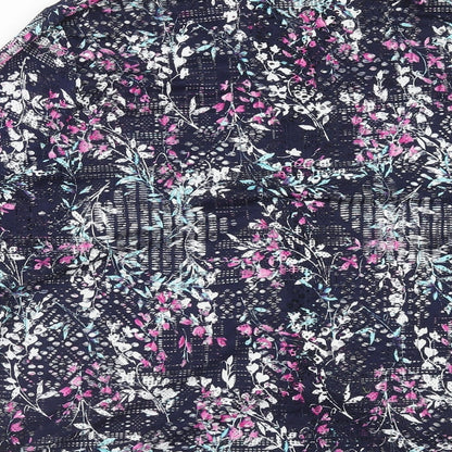 Womens UK Size XL Anna Rose Blue Basic Button-Up