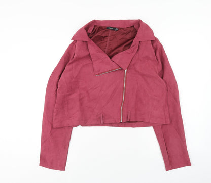 Boohoo Womens Purple Jacket Size 18 Zip