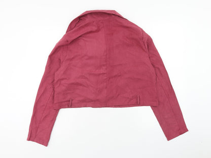 Boohoo Womens Purple Jacket Size 18 Zip