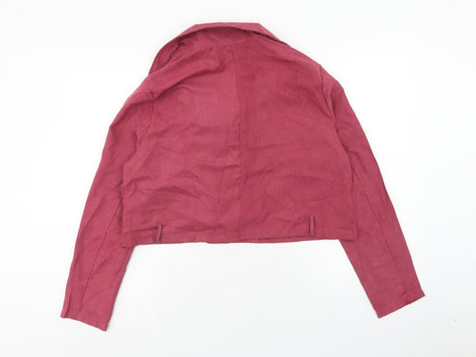 Boohoo Womens Purple Jacket Size 18 Zip