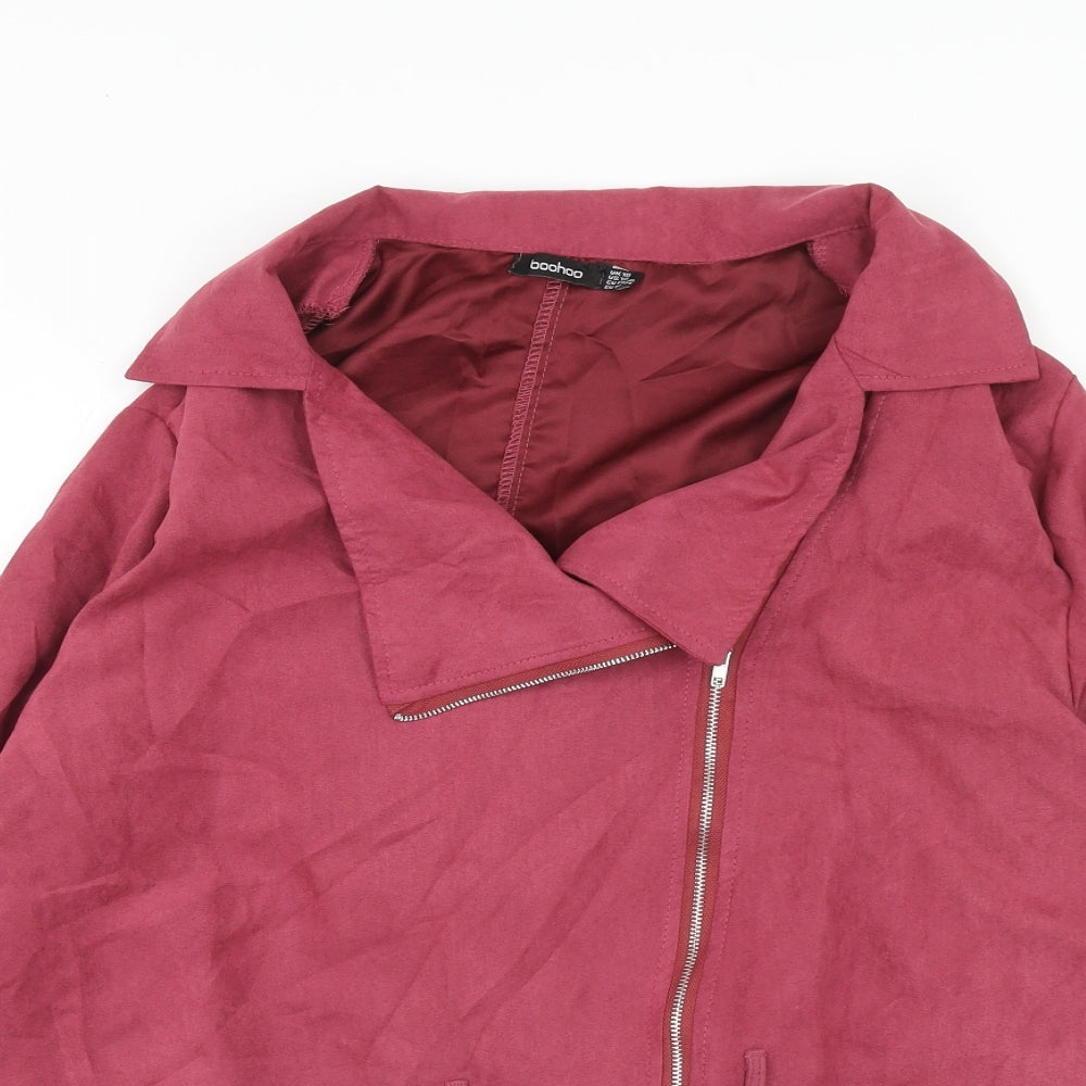 Boohoo Womens Purple Jacket Size 18 Zip