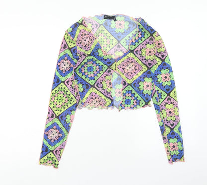 Womens UK Size 10 ASOS Multicoloured Cropped Blouse
