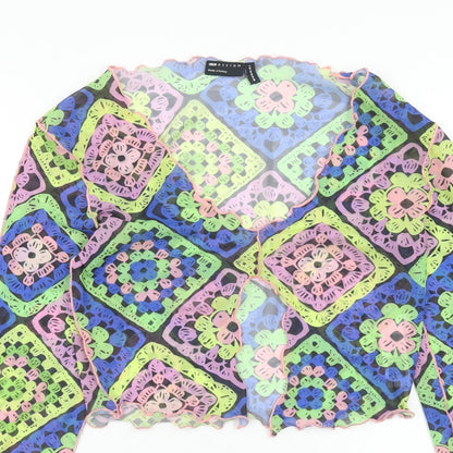 Womens UK Size 10 ASOS Multicoloured Cropped Blouse