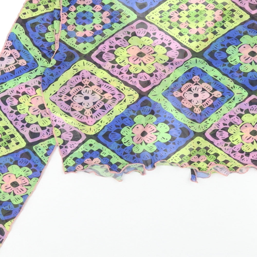Womens UK Size 10 ASOS Multicoloured Cropped Blouse