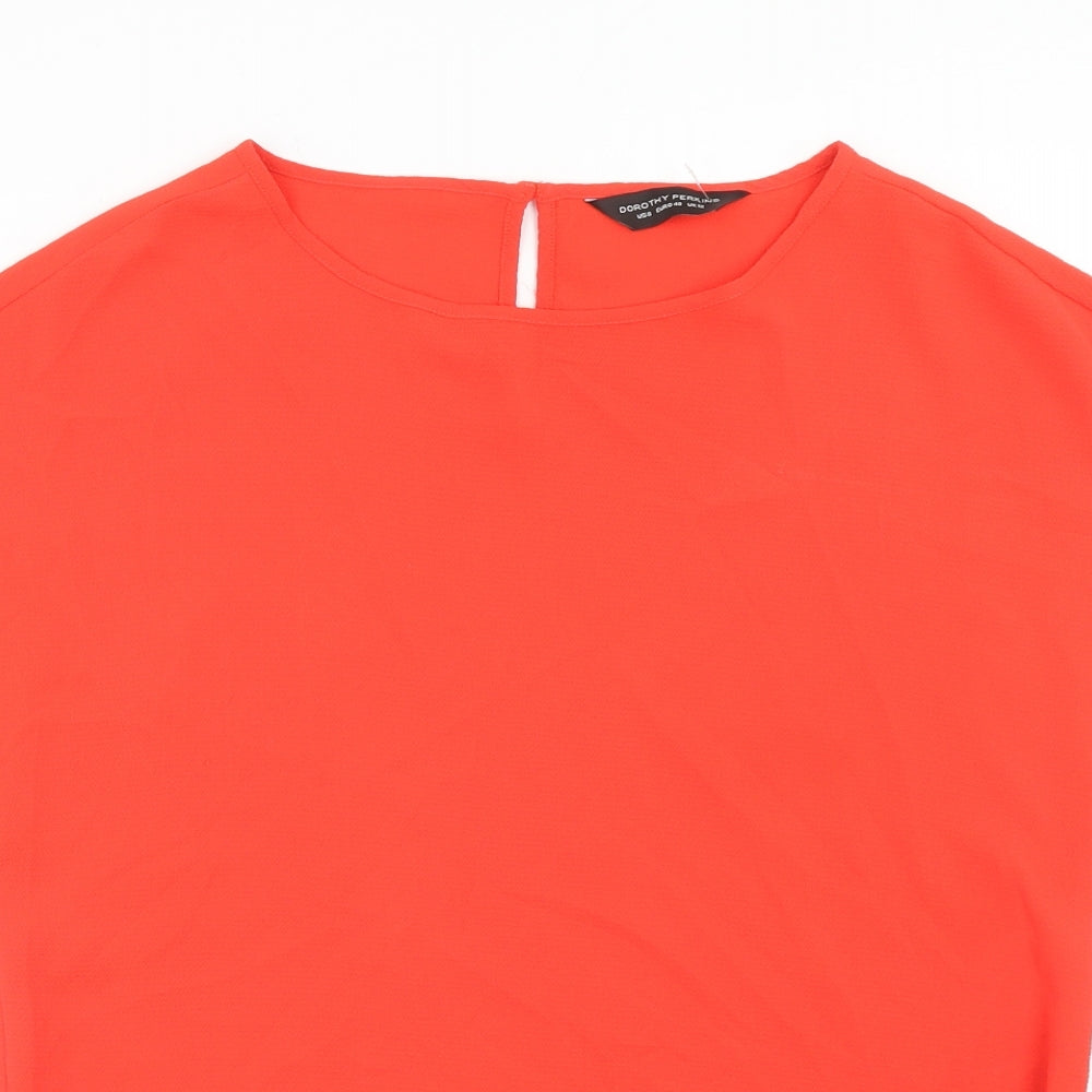 Womens UK Size S Dorothy Perkins Red Basic Blouse
