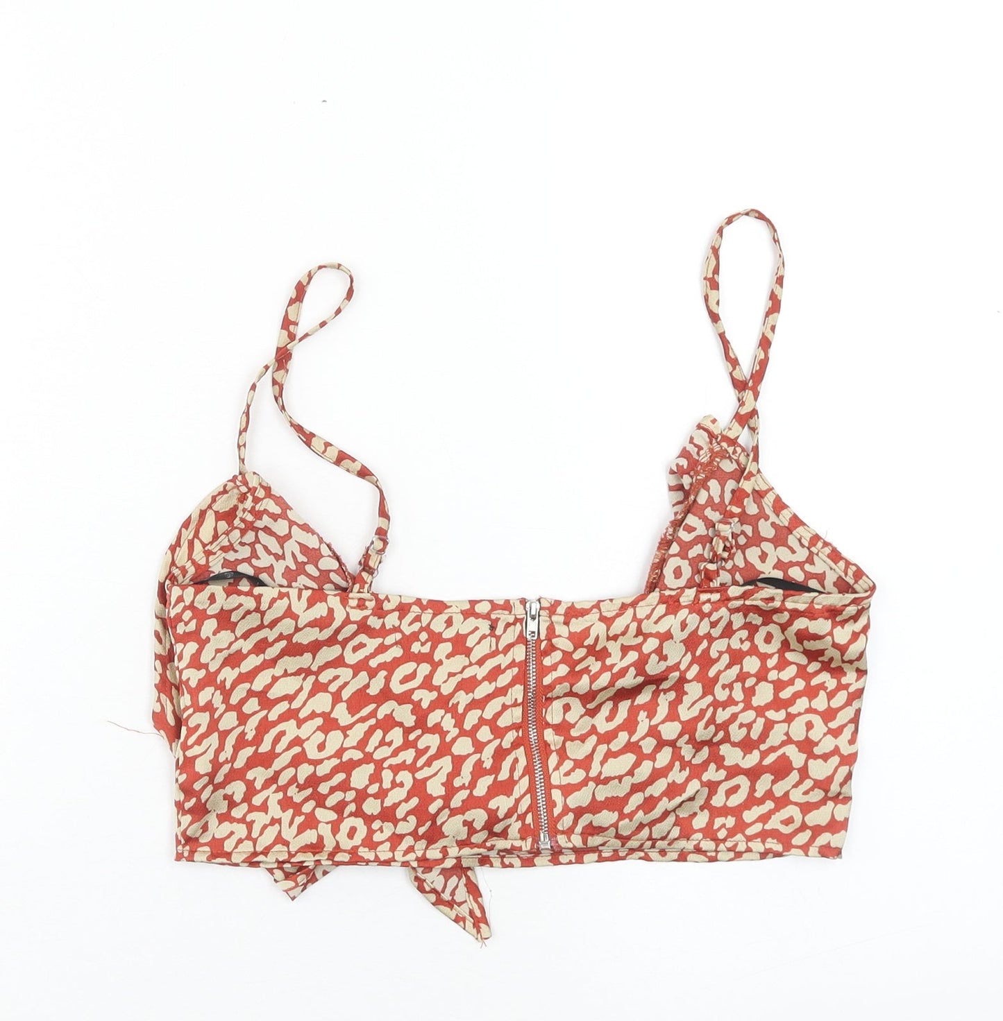 Womens UK Size 10 Missguided Red Cropped Tank