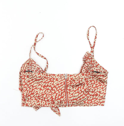 Womens UK Size 10 Missguided Red Cropped Tank