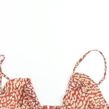 Womens UK Size 10 Missguided Red Cropped Tank