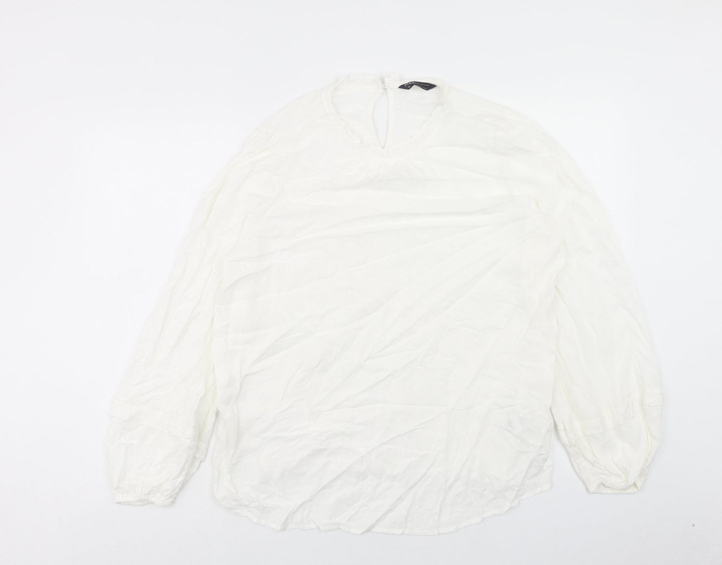 Womens UK Size 14 Marks and Spencer White Basic Blouse