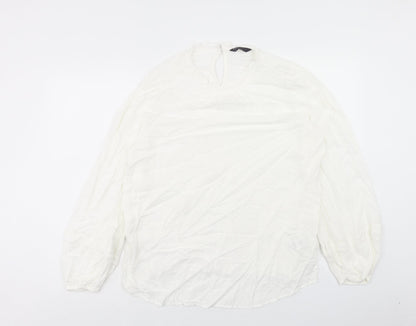 Womens UK Size 14 Marks and Spencer White Basic Blouse