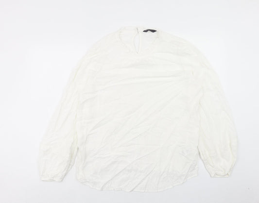 Womens UK Size 14 Marks and Spencer White Basic Blouse