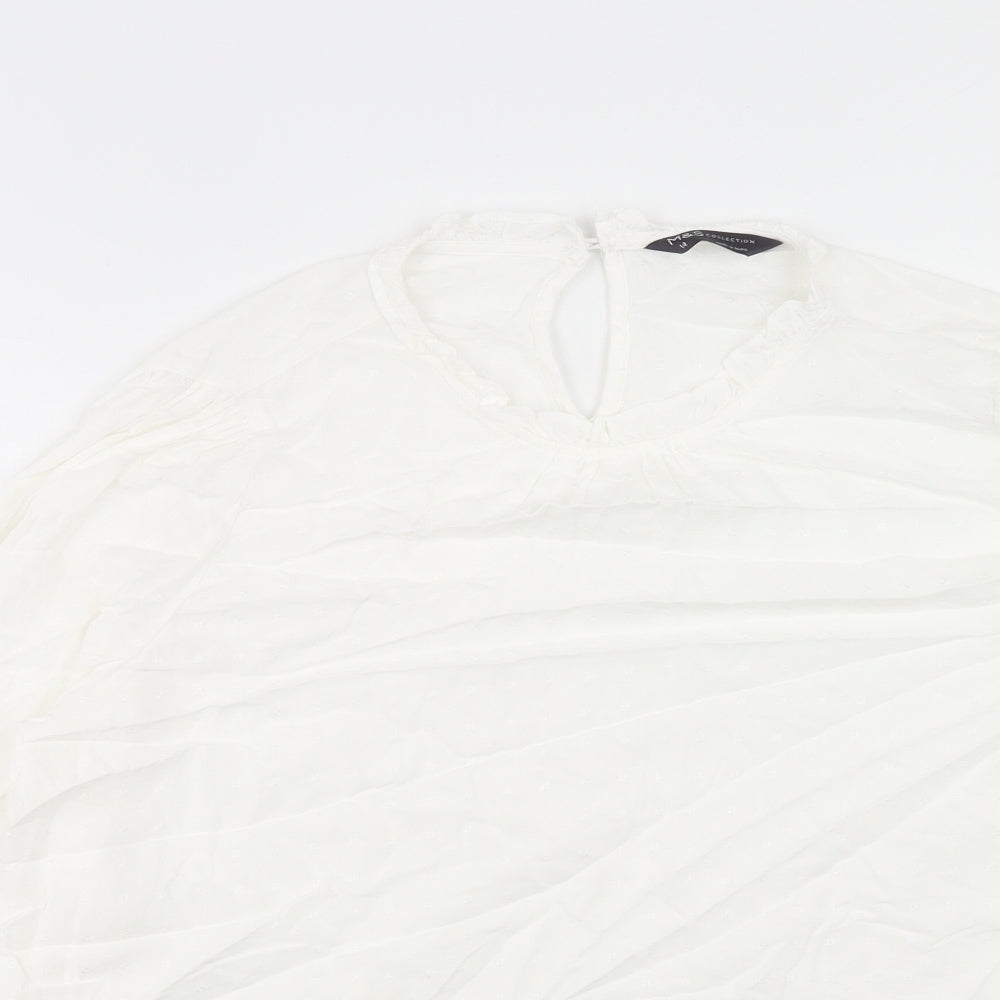 Womens UK Size 14 Marks and Spencer White Basic Blouse