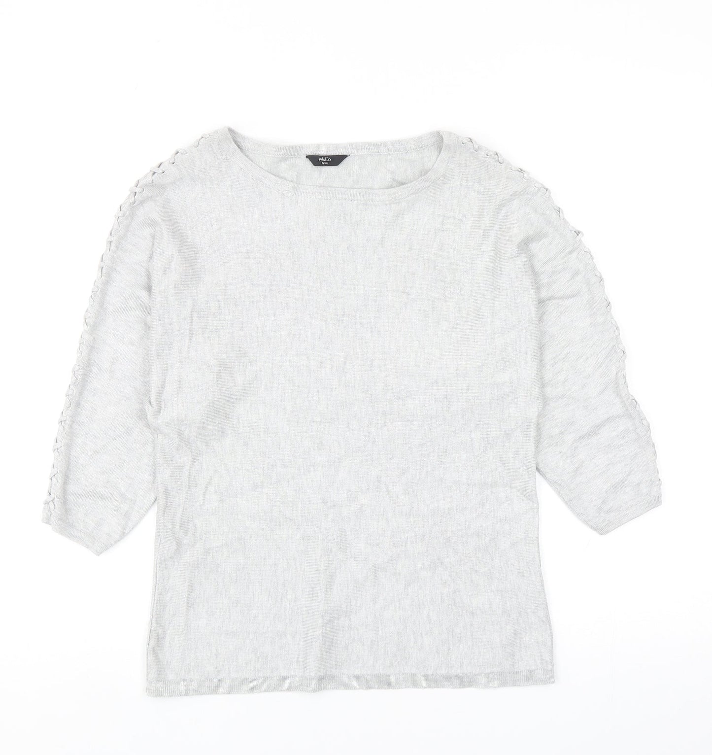 Womens UK Size 8 M&Co Grey Pullover Jumper
