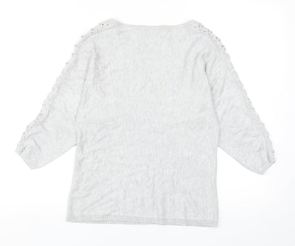 Womens UK Size 8 M&Co Grey Pullover Jumper