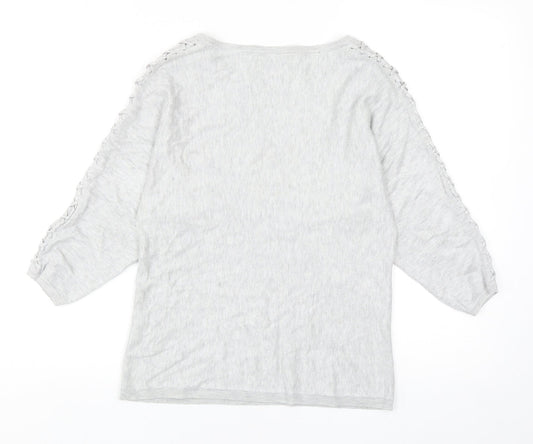 Womens UK Size 8 M&Co Grey Pullover Jumper