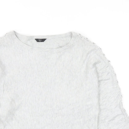 Womens UK Size 8 M&Co Grey Pullover Jumper