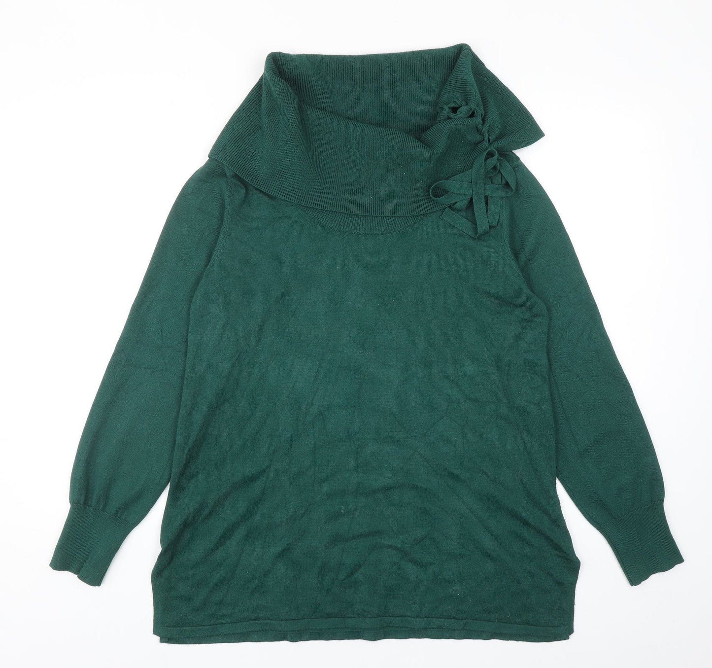 Zoe + Phoebe Womens Green High Neck Viscose Pullover Jumper Size L
