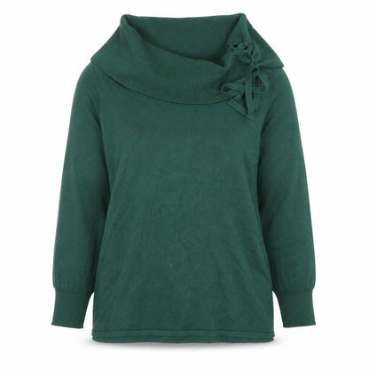 Zoe + Phoebe Womens Green High Neck Viscose Pullover Jumper Size L
