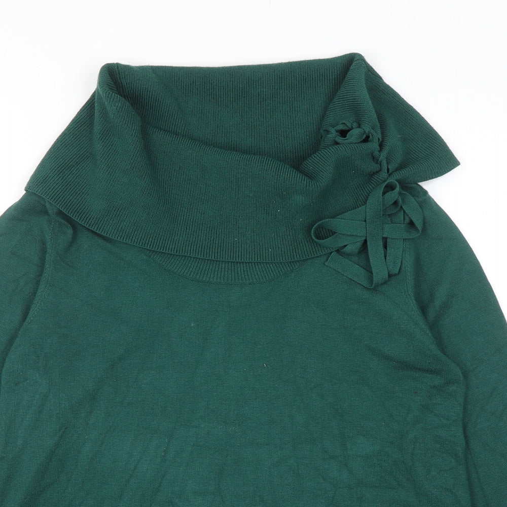 Zoe + Phoebe Womens Green High Neck Viscose Pullover Jumper Size L