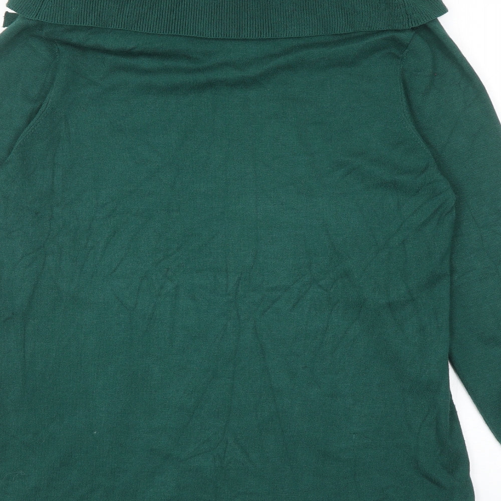 Zoe + Phoebe Womens Green High Neck Viscose Pullover Jumper Size L