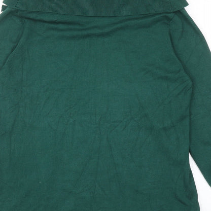 Zoe + Phoebe Womens Green High Neck Viscose Pullover Jumper Size L