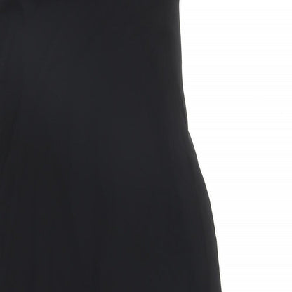 S.L. Fashions Womens Black Polyester Slip Dress Size 12 Square Neck Pullover