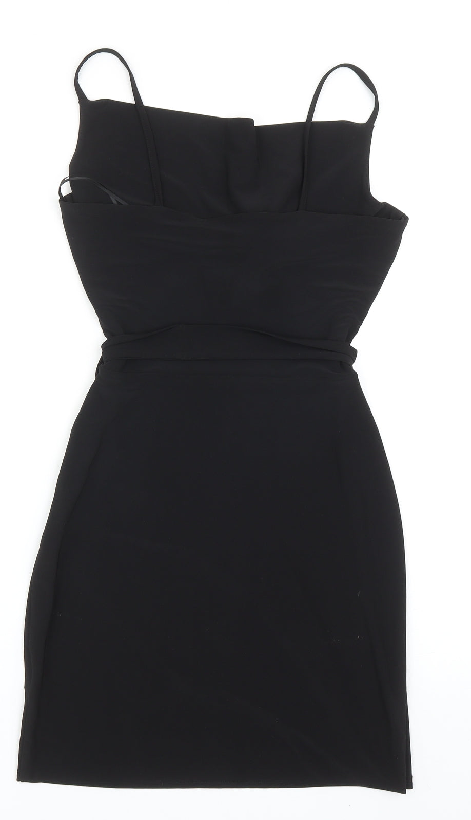 Love Womens Black Polyester Slip Dress Size S Square Neck Pullover