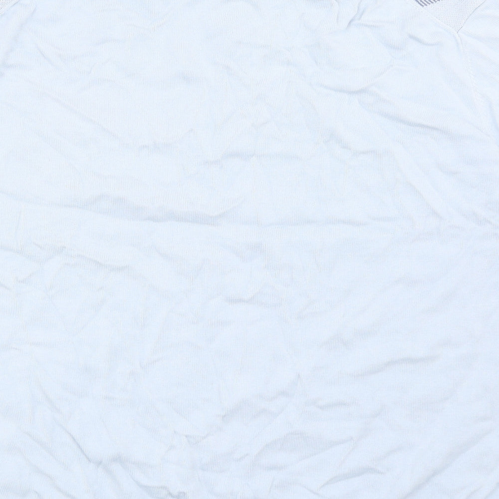 Marks and Spencer Mens Blue Argyle/Diamond Cotton Polo Size 2XL Collared Zip