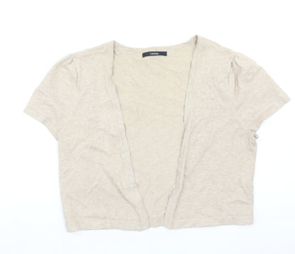 George Womens Beige V-Neck Cotton Cardigan Jumper Size 12