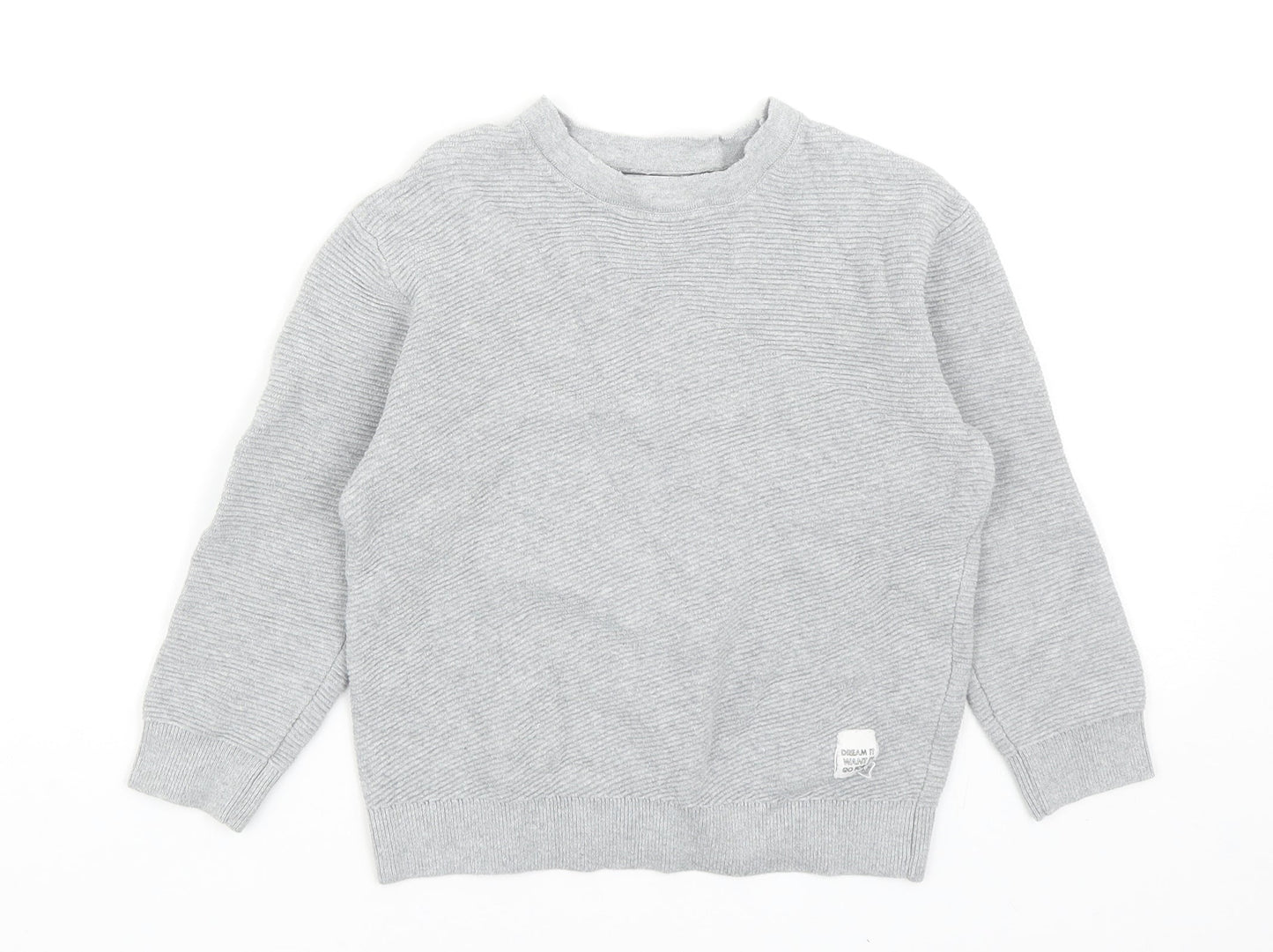 Zara Boys Grey Cotton Pullover Sweatshirt Size 6 Years Pullover