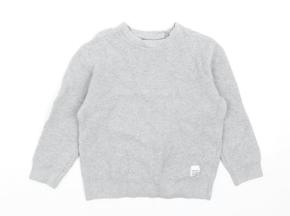 Zara Boys Grey Cotton Pullover Sweatshirt Size 6 Years Pullover