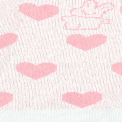 SheIn Womens Pink Round Neck Geometric Acrylic Pullover Jumper Size S