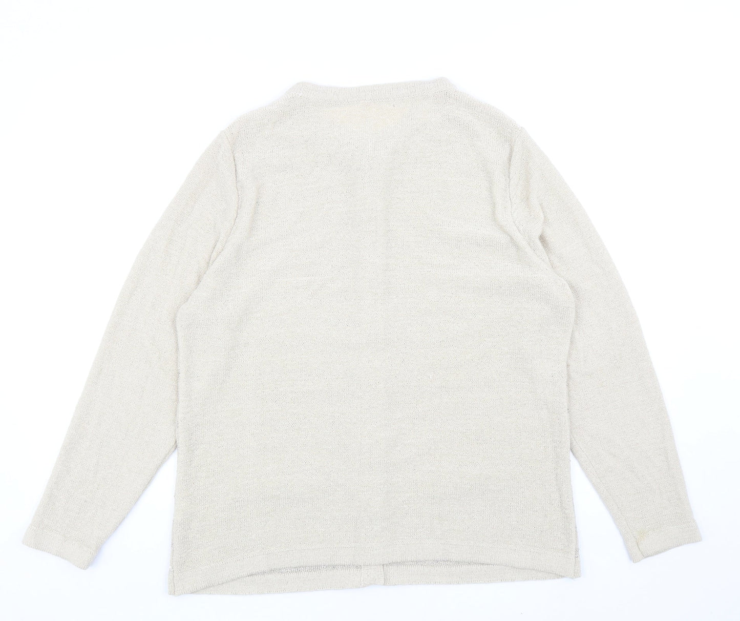 Womens UK Size M Preworn Beige Cardigan Jumper