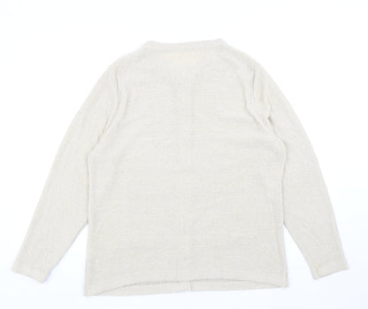 Womens UK Size M Preworn Beige Cardigan Jumper