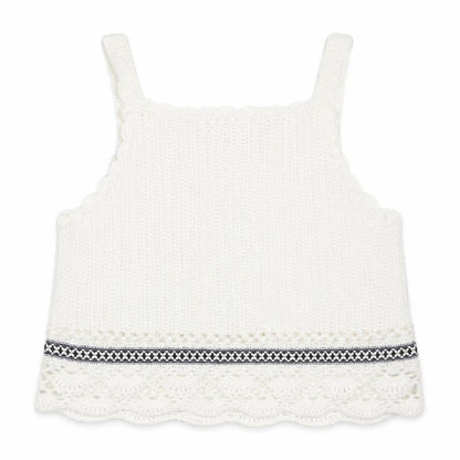 River Island Girls White Acrylic Basic Blouse Size 11-12 Years Square Neck Pullover